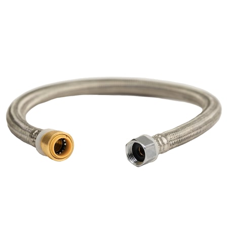 Quickfitting 1/2in Push-to-Connect x 1/2in FIP x 24in Stainless Steel Repair Hose LF717FR